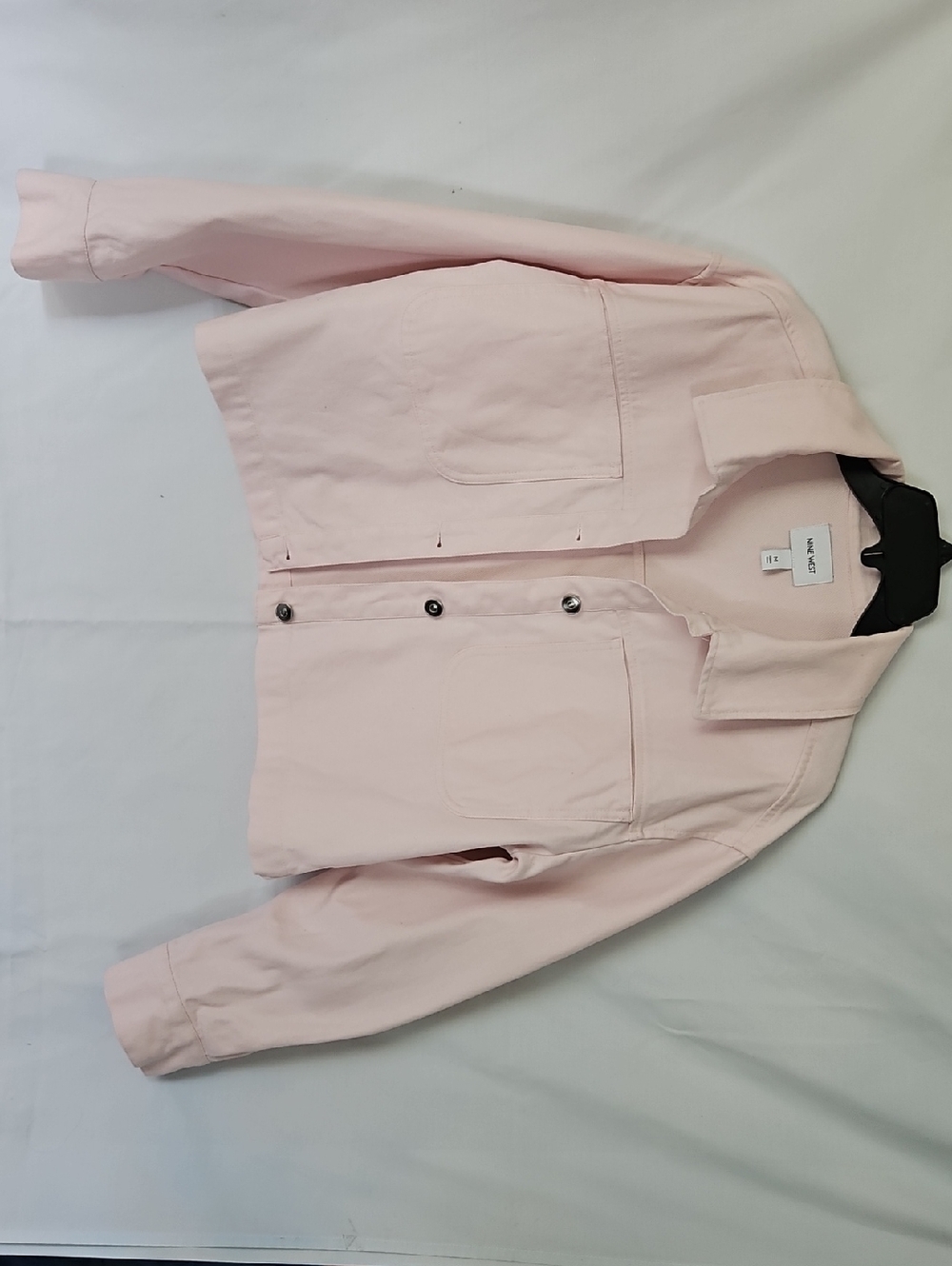 Nine West Pastel Pink Cropped Jean Jacket